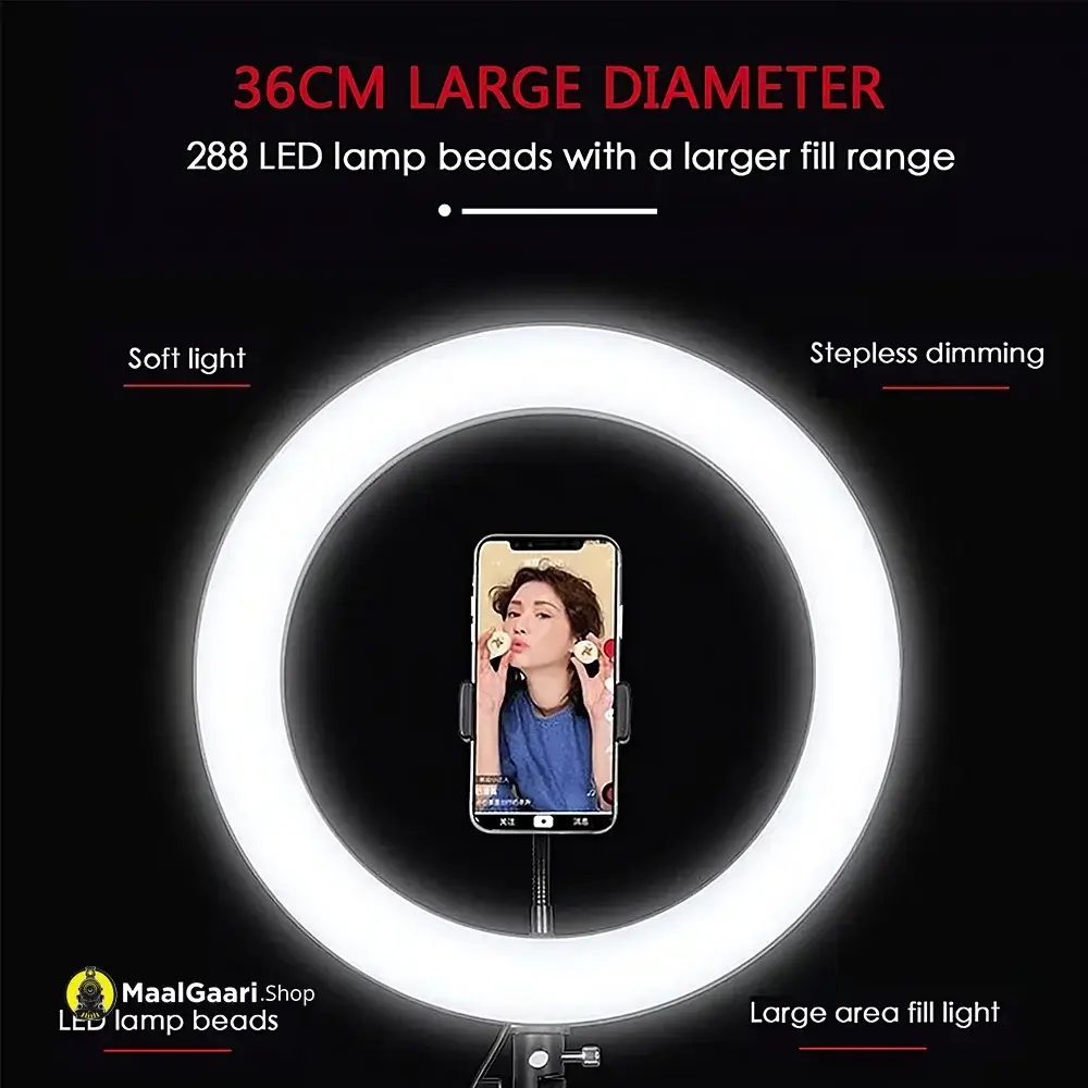 Rjj 36Cm Selfie Ring Light 36Cm Large Diameter.jpg - Maalgaari.shop