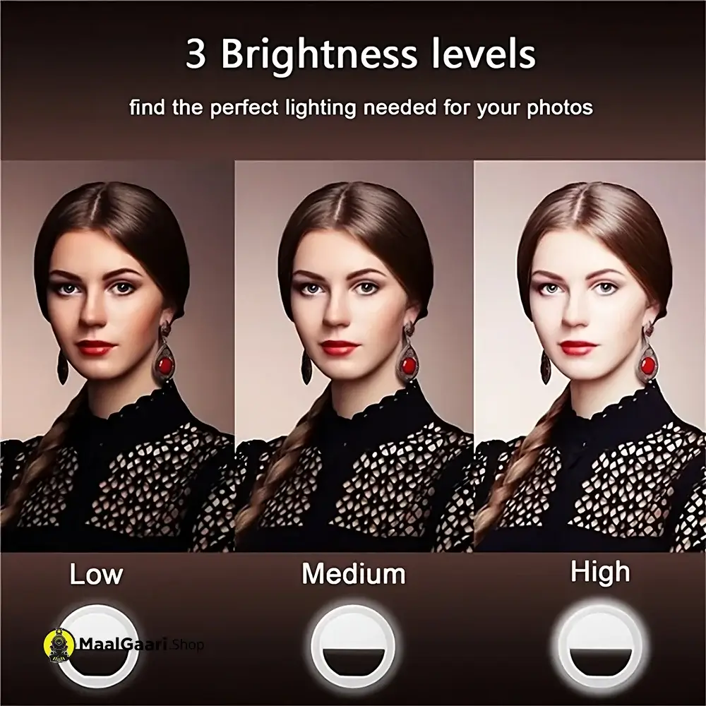 Different Brightness Levels Rg 01 Logo Accepted Rgb Selfie Ring Light Led With 3 Level Brightness Mini E Selfie Ring Light - MaalGaari.Shop