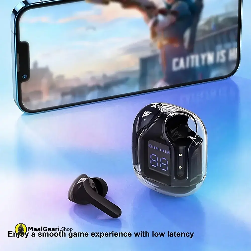 For Smooth Gaming Experience Air31 Wireless Earbuds Bluetooth 5.3 ENC TWS Air 31 Wireless Transparent Earbuds - MaalGaari.Shop