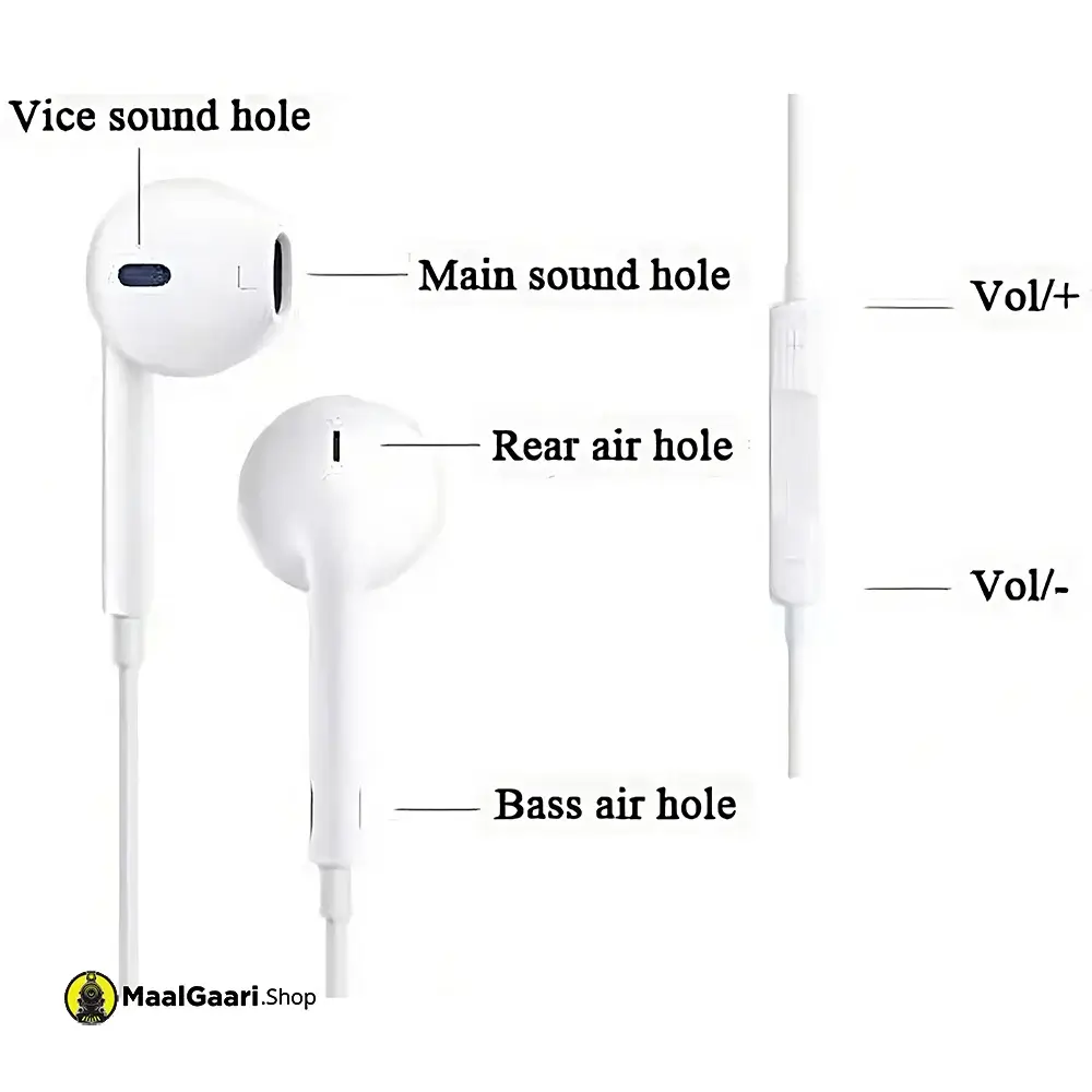 Mulit Functional GIONEE HANDSFREE 100ORIGNAL White Color 1.5M Cable Length 3.5mm Jack High Quality Bass Comfortable - MaalGaari.Shop