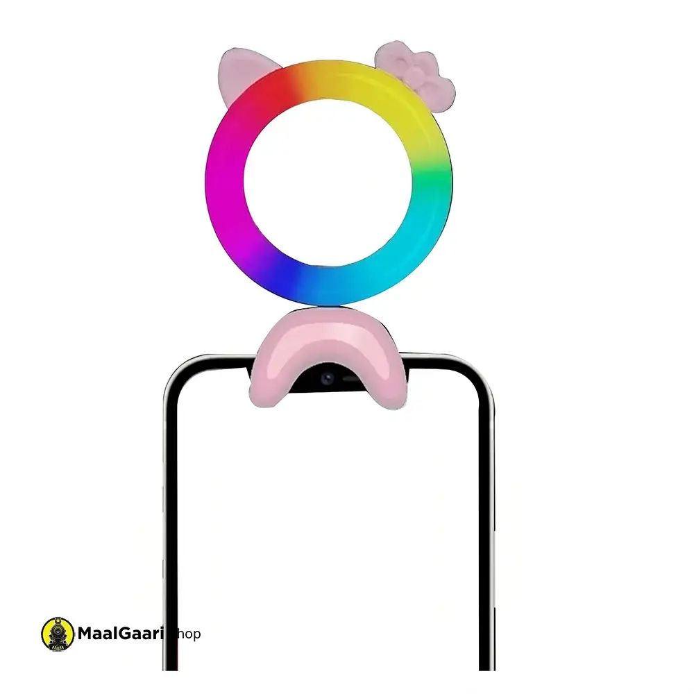 Strong Hold Q18 Mini RGB Selfie Ring light With Mirror Multi Color Soft Ringlight Clip for Mobile Phone - MaalGaari.Shop
