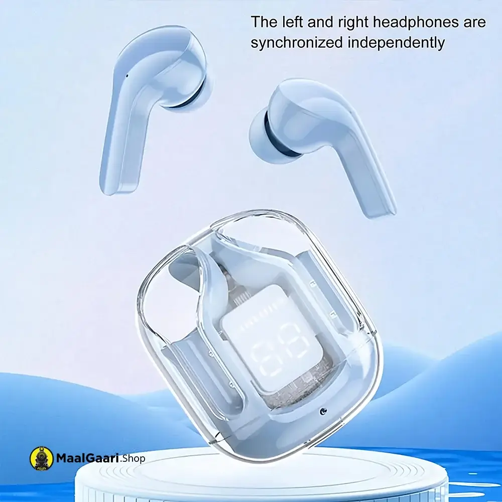 Synchronized independently Air31 Wireless Earbuds Bluetooth 5.3 ENC TWS Air 31 Wireless Transparent Earbuds - MaalGaari.Shop