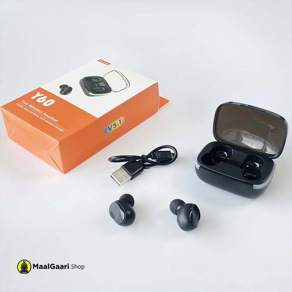 Whats Inside Box Y60 Earbuds True Wireless - MaalGaari.Shop