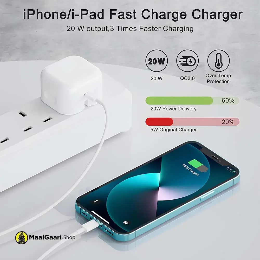 Faster Then Others Official Apple 20w Usb C Power 3 Pin Uk Adapter - MaalGaari.Shop
