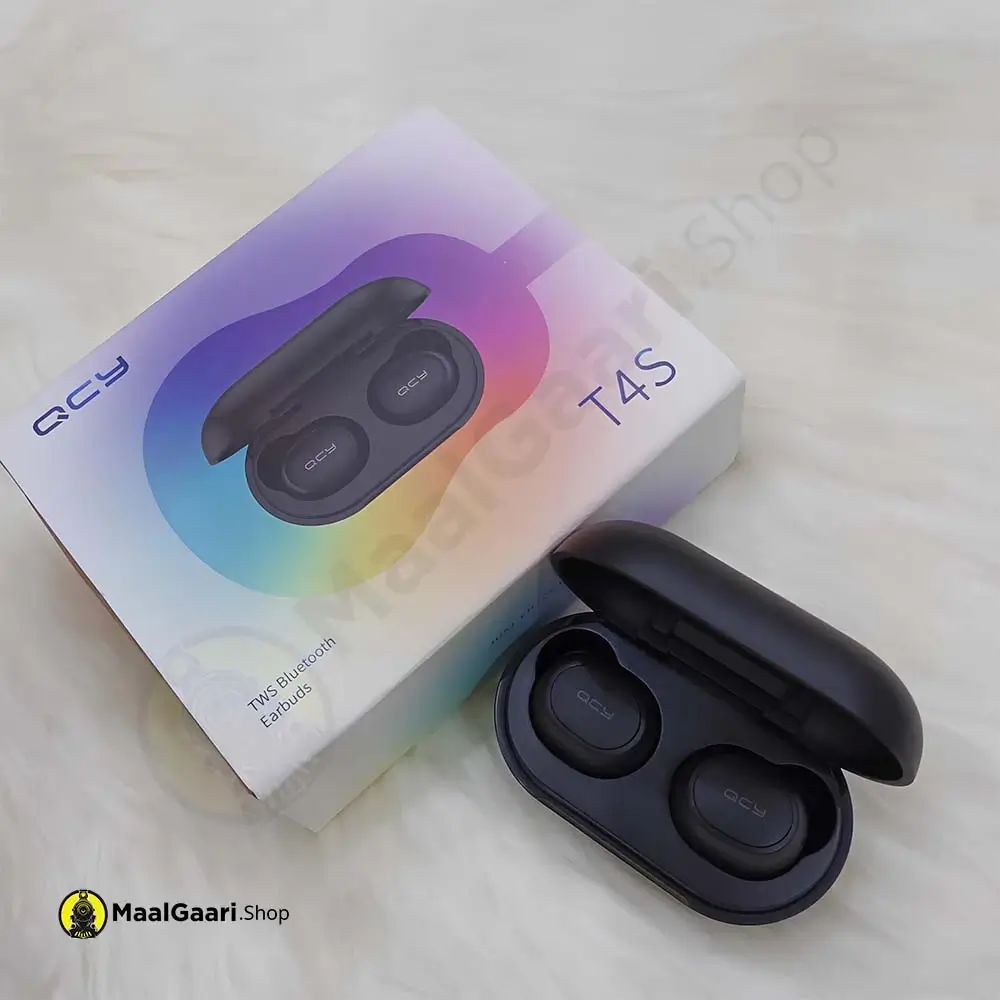 Box Qcy T4s Original Earbuds, Qcy T4s 100 Original Earbuds, Water Proof, Bass Boosted Sound, Wireless Earbuds Bluetooth 5.0 - MaalGaari.Shop