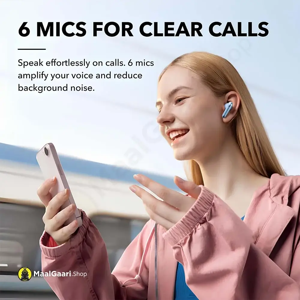 6 Mics For Clear Calling Anker A3947 Sound Core Liberty 4 Wireless Earbuds - Maalgaari.shop