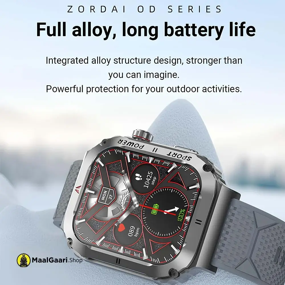 Large Battery Capacity Zordai Od3 Smart Watch, Fitness Tracker, 2.1 Inch Hd Screen, Outdoor Sports Watch Compatible With Android Ios - Maalgaari.shop