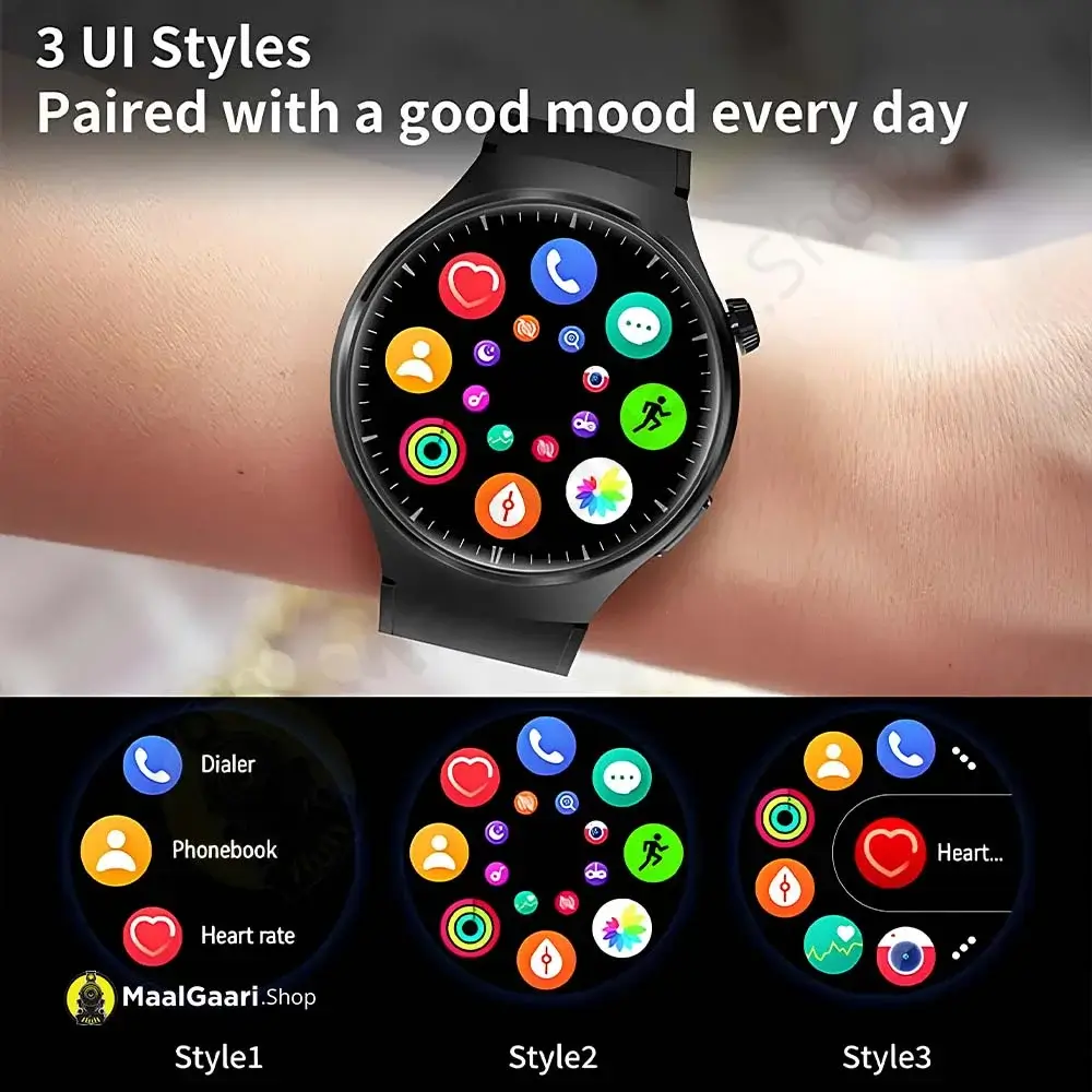 3 Ui Styles Watch 4 Pro Suit Smart Watch Round Dial 10 In 1 - MaalGaari.Shop