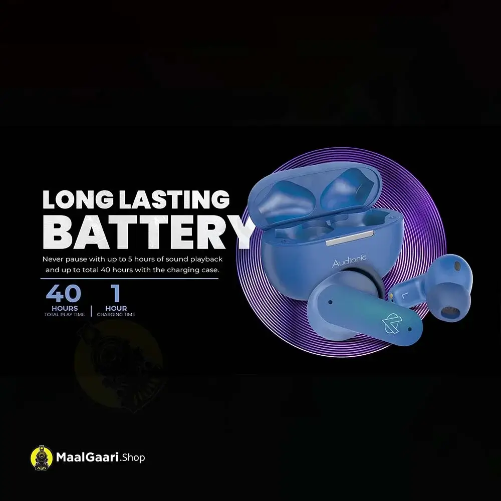 Long Lasting Battery Life Audionic 435 Earbuds - MaalGaari.Shop