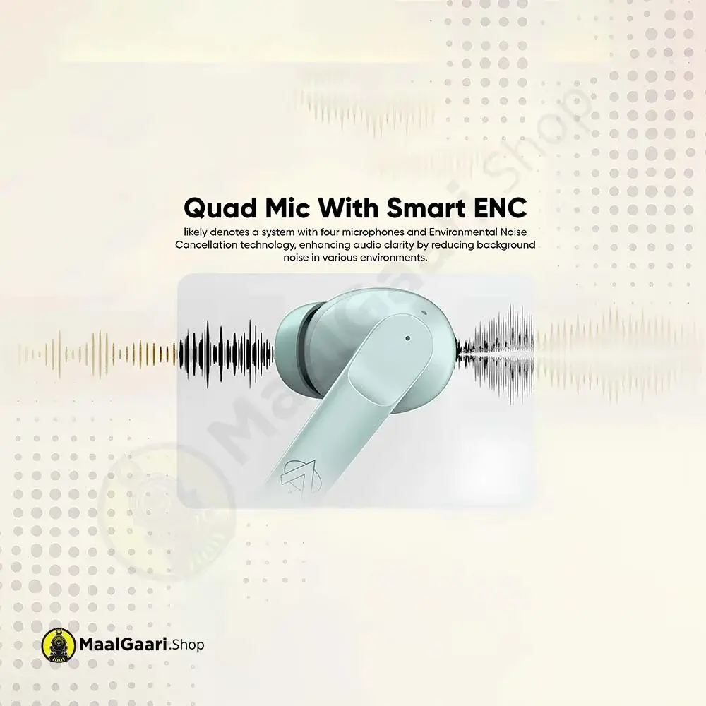 Quad Mic With Smart Enc Audionic Airbuds 625 Pro - MaalGaari.Shop