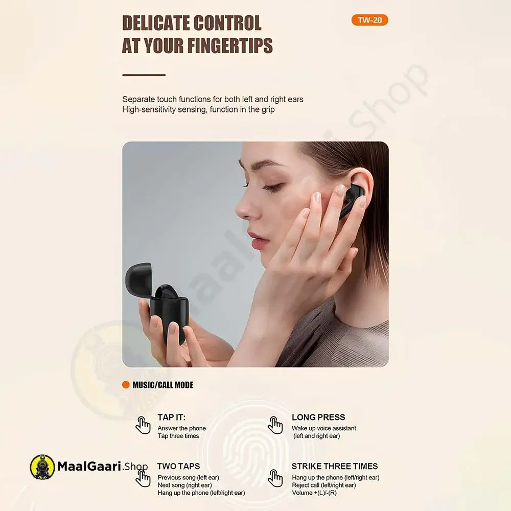 Touch Control Abodos Tw20 True Wireless Earbuds - Maalgaari.shop