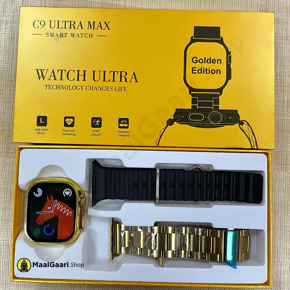 What's Inside Box C9 Ultra Max Smart Watch - MaalGaari.Shop
