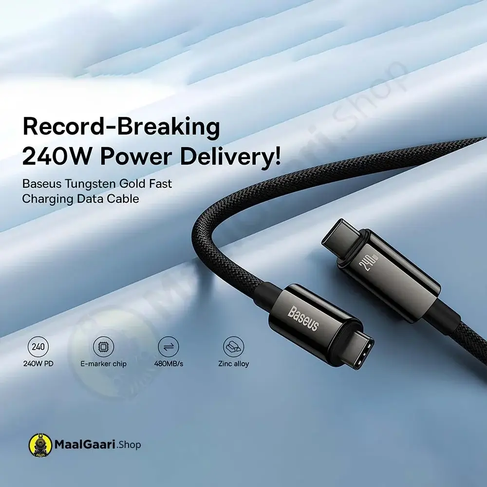 240W Power Delivery Baseus 240W Type C To Type Charging Cable - Maalgaari.shop