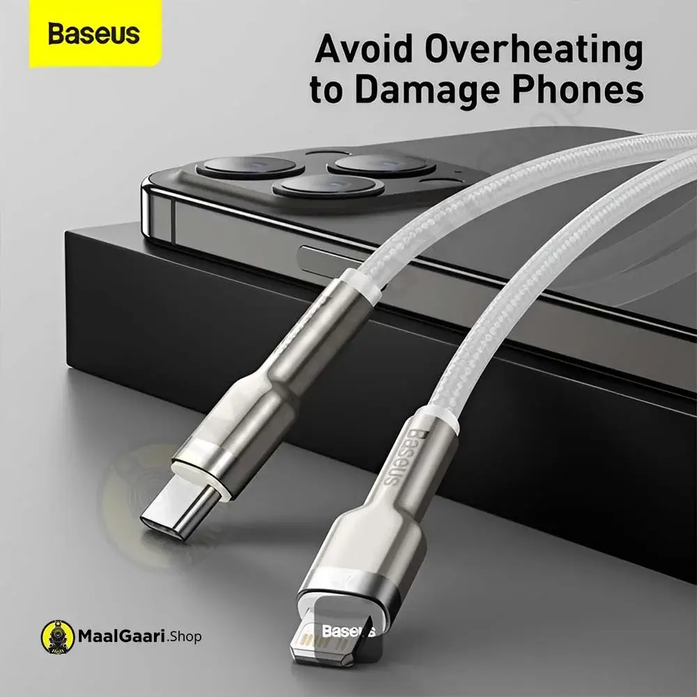 Aviod Overheating To Damage Phones Baseus Cafule Series Metal Type C To Iphone Pd 20W Charging Cable - Maalgaari.shop