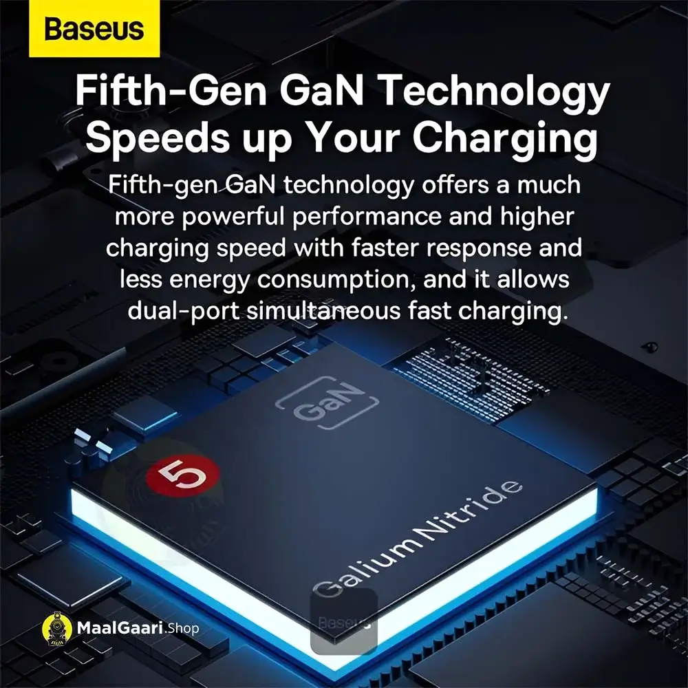 Build With Modern Technology Baseus Gan5 Pro Ultra Slim Fast Charger C+U 65W Cn Gray With Mini White Cable Type C To C 100W 20V 5A 1 Meter - Maalgaari.shop