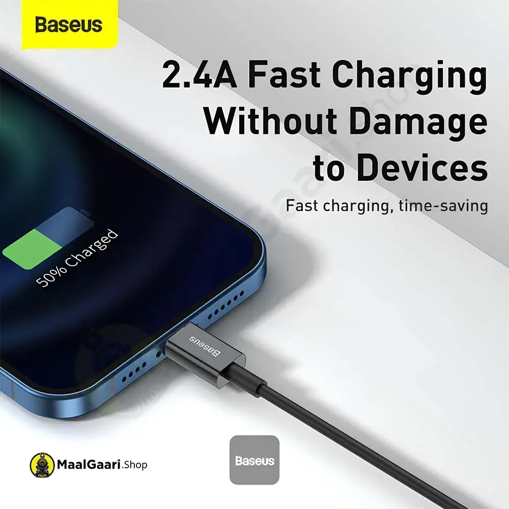 Fast Charging Without Damage Baseus Superior Series Fast Charging Data Cable Usb To Ip 2.4A - Maalgaari.shop
