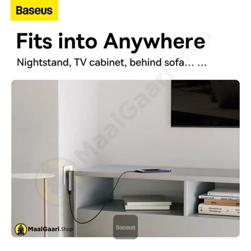Fits Into Anywhere Baseus Gan5 Pro Ultra Slim Fast Charger C+U 65W Cn Gray With Mini White Cable Type C To C 100W 20V 5A 1 Meter - Maalgaari.shop