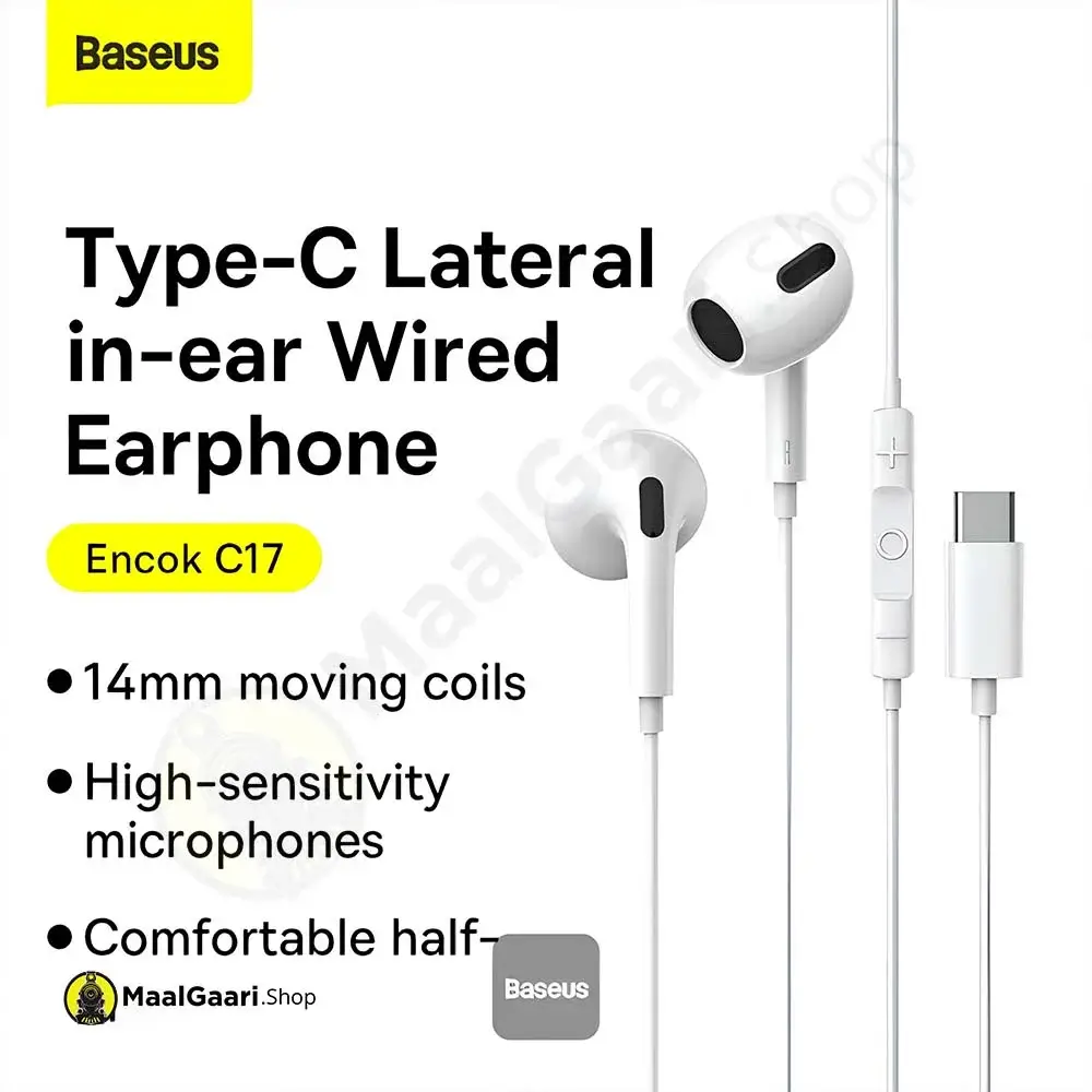 High Quality Baseus Enock C17 Type C In Ear Wired Earphones - Maalgaari.shop