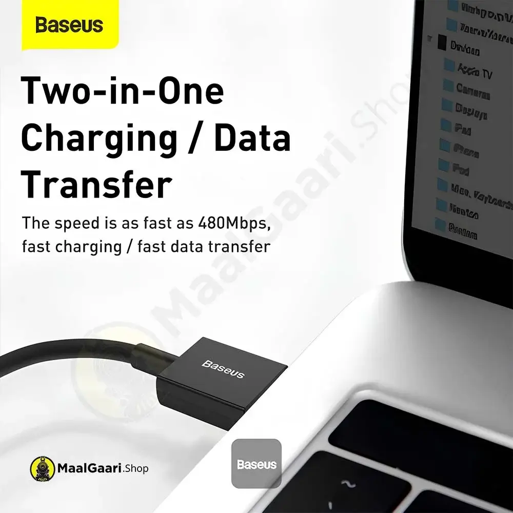 Two In One Charging And Data Transfer Baseus Superior Series Fast Charging Data Cable Usb To Ip 2.4A - Maalgaari.shop