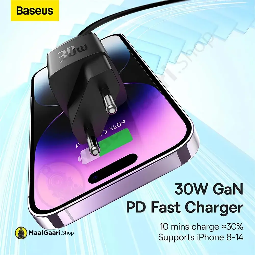 30W Stable Charging Baseus Cube Pro 1C 30W Eu Black Fast Charger - Maalgaari.shop