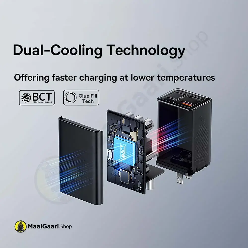 Dual Cooling Technology Baseus Gan6 Pro Fast Charger 2c+2u 65w - MaalGaari.Shop