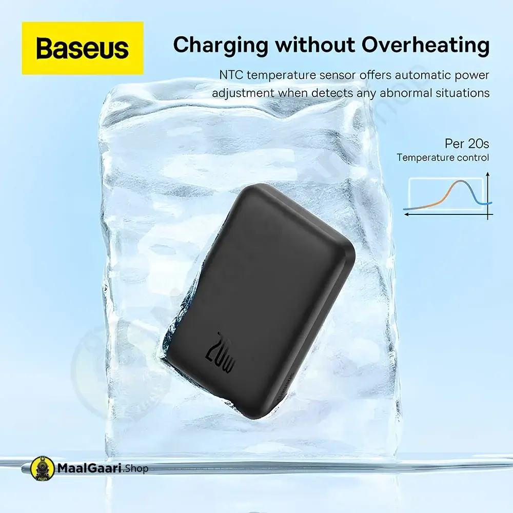 Fast Charging Without Overheating Baseus Magentic Mini Wireless 6000Mah Power Bank 20 Watts - Maalgaari.shop