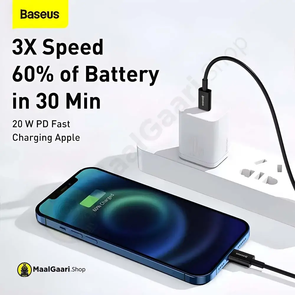 Fast And Reliable Charging Baseus Type C To Ip Pd 20W Fast Charging Cable And Data Cable - Maalgaari.shop