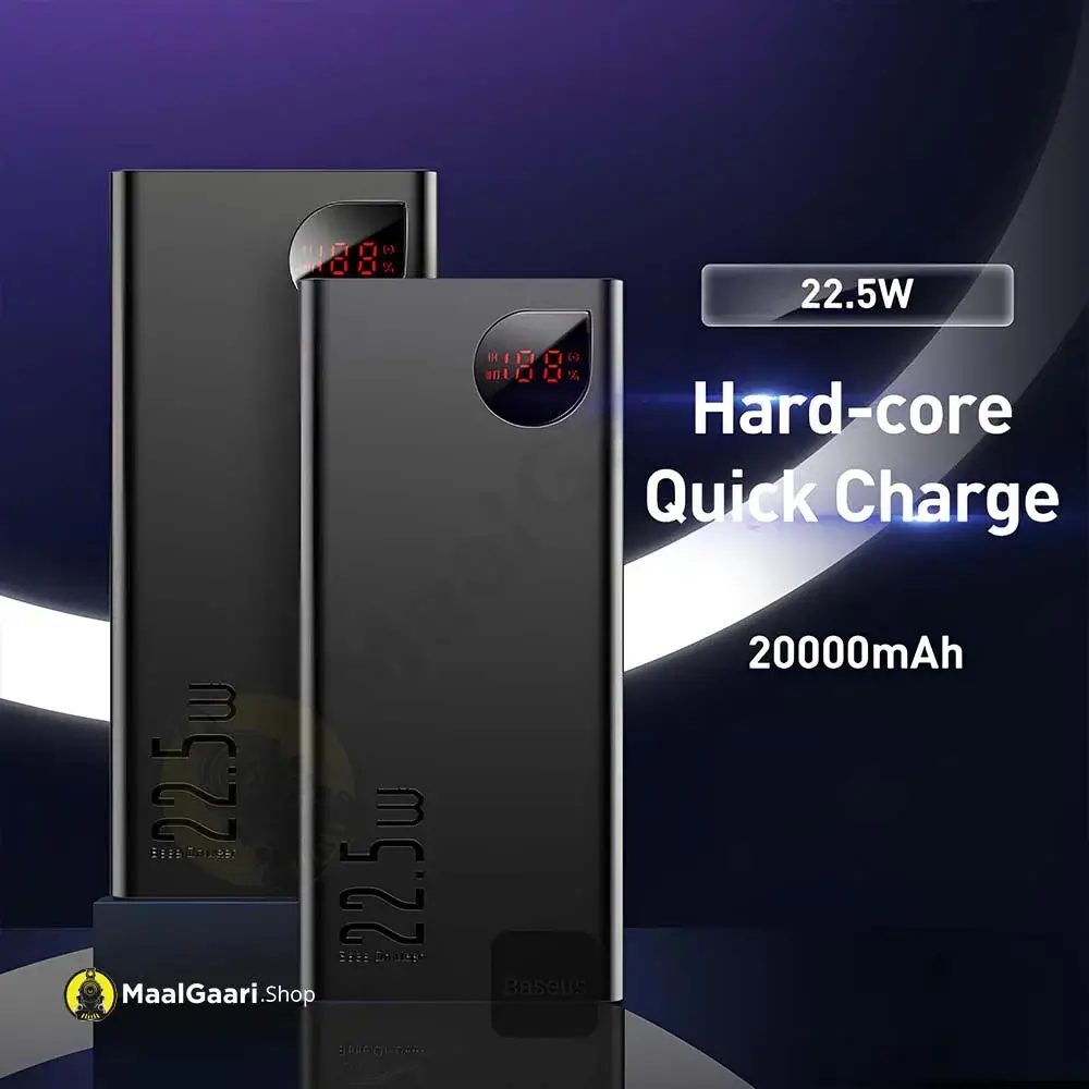 Hard Core Baseus Adaman Metal 20000mah Power Bank 22.5 Watts - MaalGaari.Shop