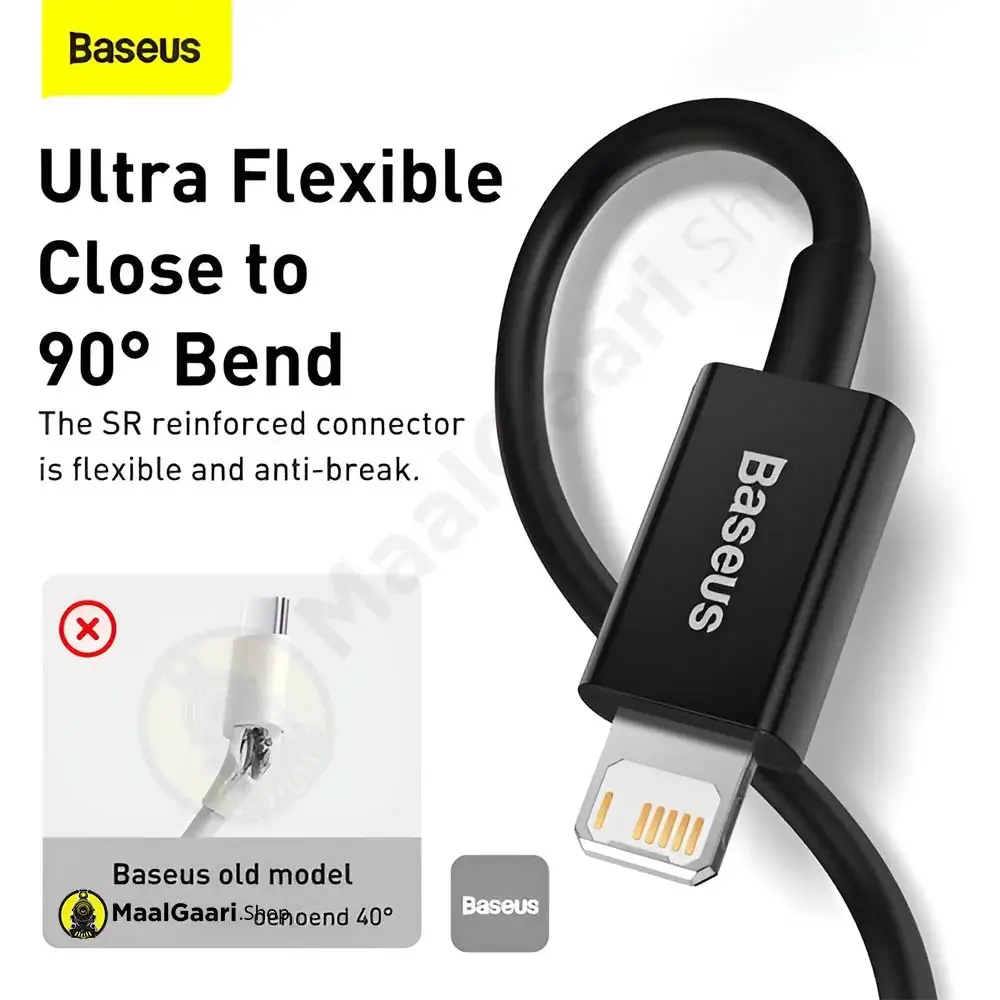 High Flexible Baseus Type C To Ip Pd 20W Fast Charging Cable And Data Cable - Maalgaari.shop
