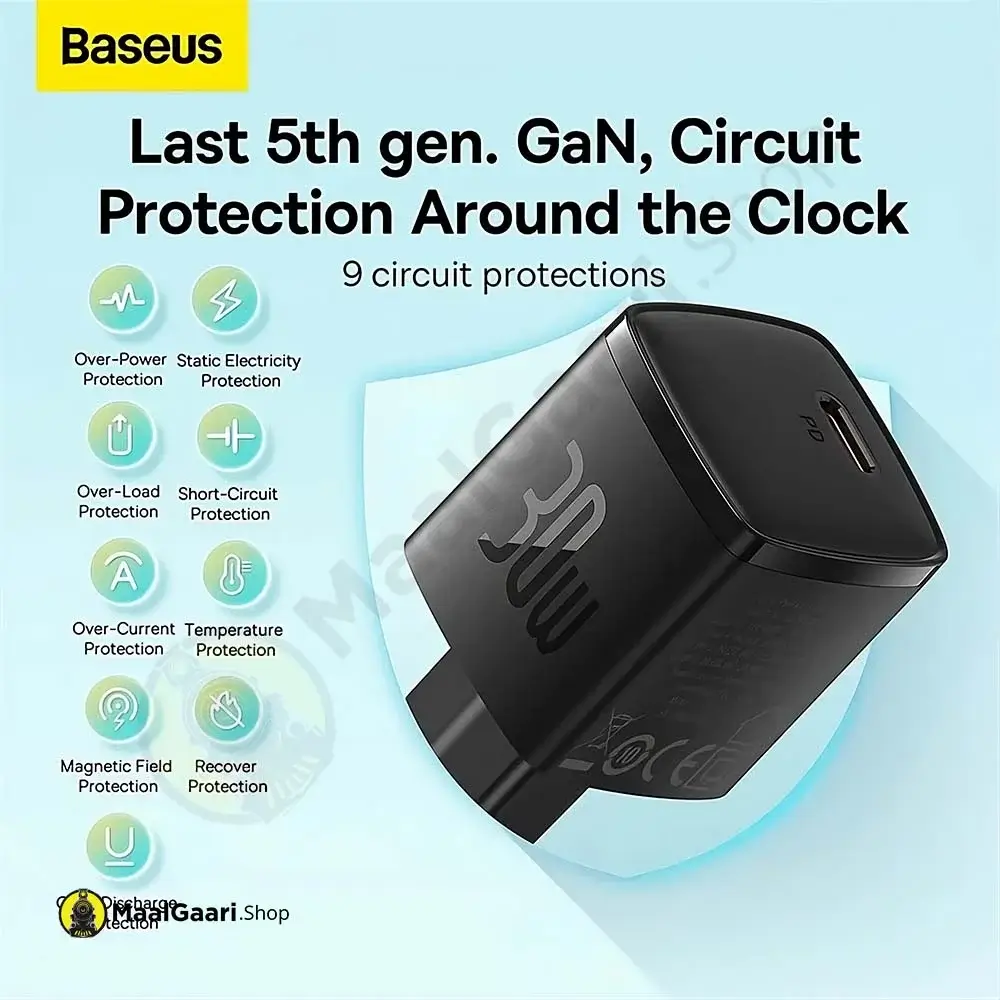 Highly Protective Baseus Cube Pro 1C 30W Eu Black Fast Charger - Maalgaari.shop