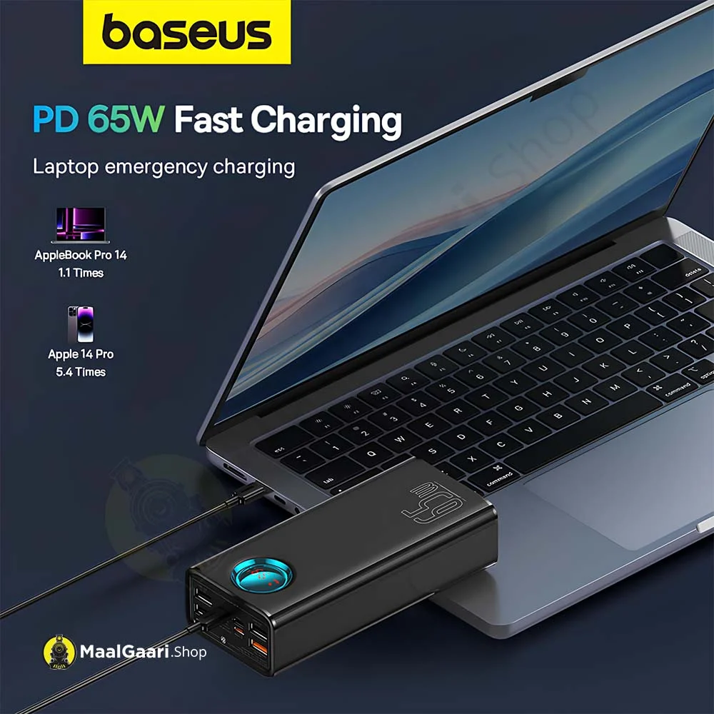 Laptop Can Also Be Charged Baseus Amblight Digital Display Quick Charge Power Bank 30000Mah - Maalgaari.shop