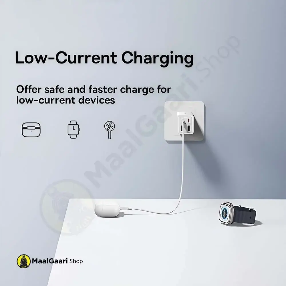 Low Current Charging Baseus Gan6 Pro Fast Charger 2c+2u 65w - MaalGaari.Shop