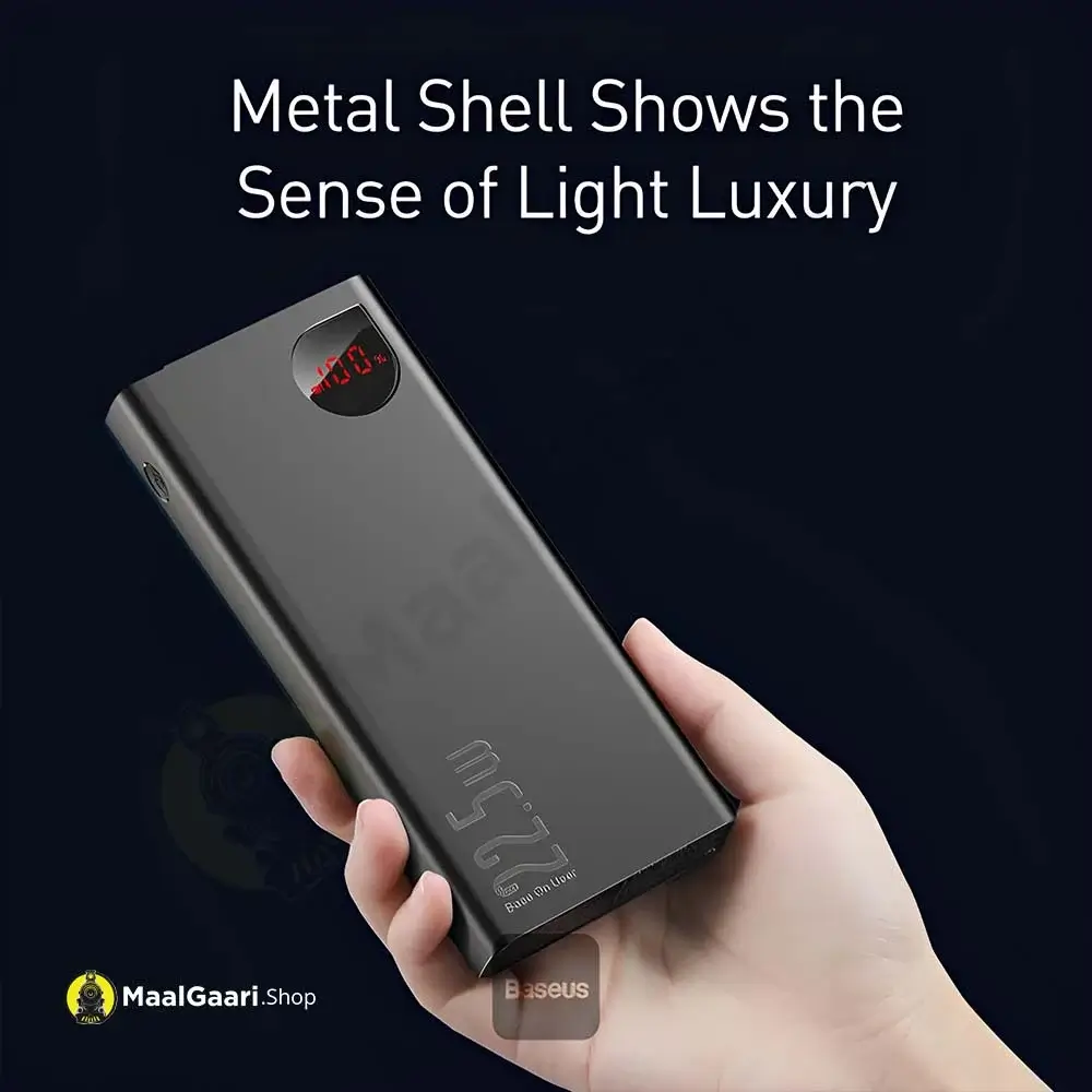 Metal Shell Shows The Sense Of Light Luxury Baseus Adaman Metal 20000mah Power Bank 22.5 Watts - MaalGaari.Shop