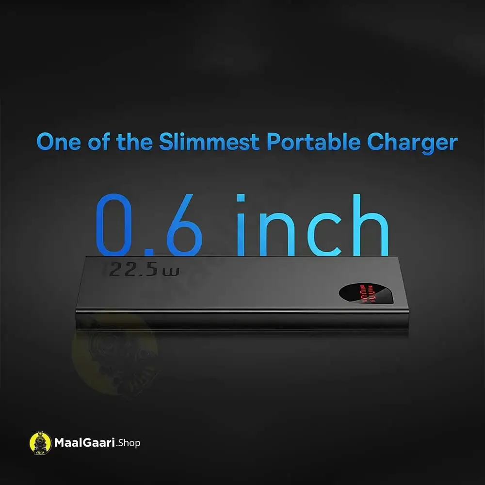 Slimmest Portable Charger Baseus Adaman Metal 20000mah Power Bank 22.5 Watts - MaalGaari.Shop