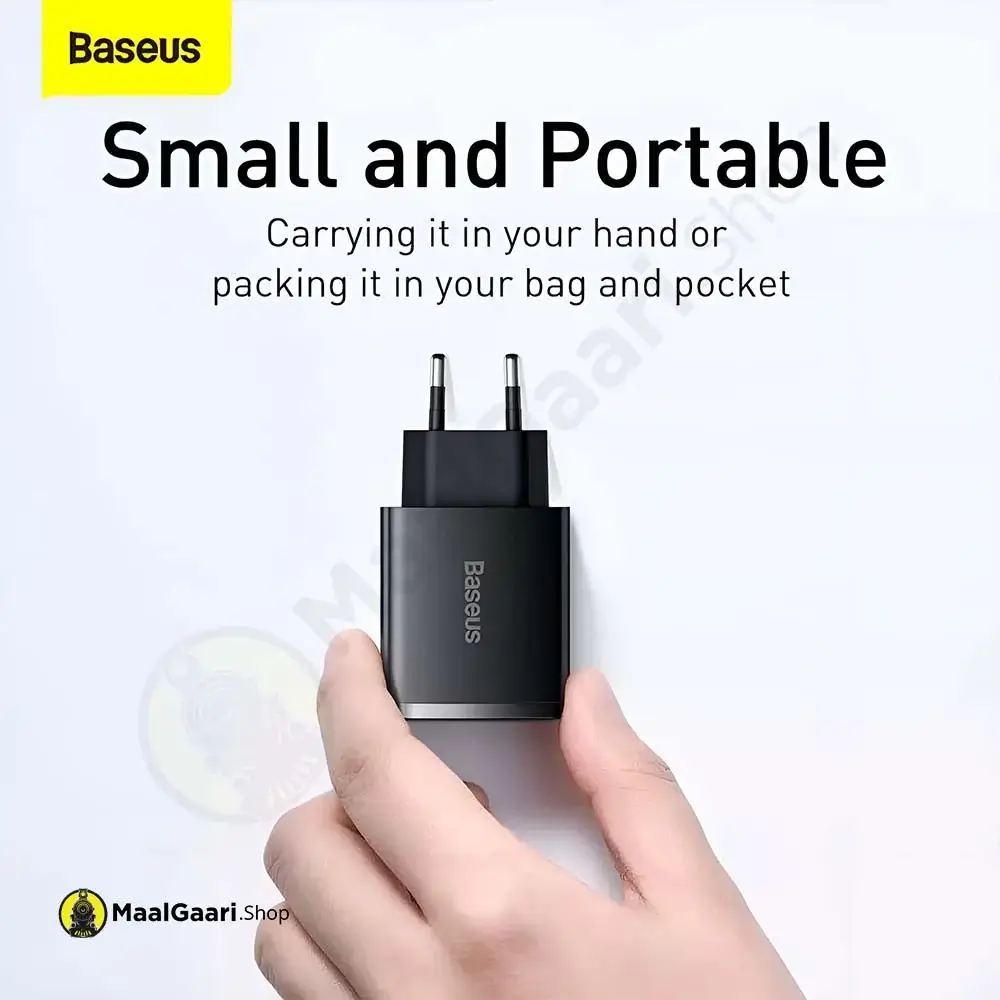 Smart And Portable Baseus Compact Quick Charger 2u+c 30w - MaalGaari.Shop