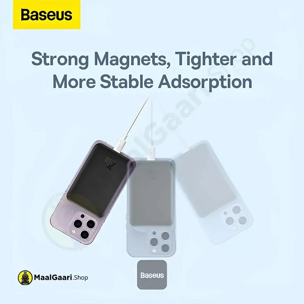 Strong Magnetic Tighter And More Stable Adsorption Baseus Magentic Mini Wireless 6000Mah Power Bank 20 Watts - Maalgaari.shop