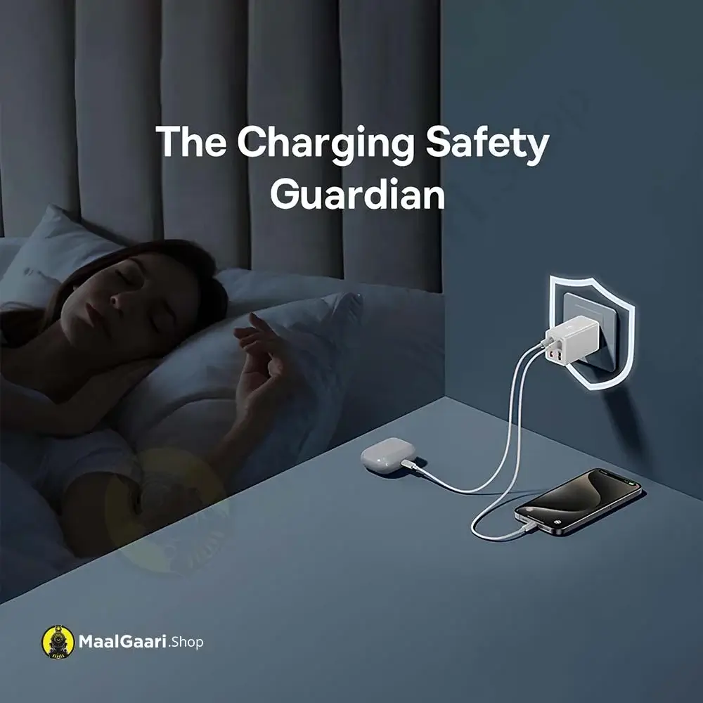 The Charging Safety Guardian Baseus Gan6 Pro Fast Charger 2c+2u 65w - MaalGaari.Shop