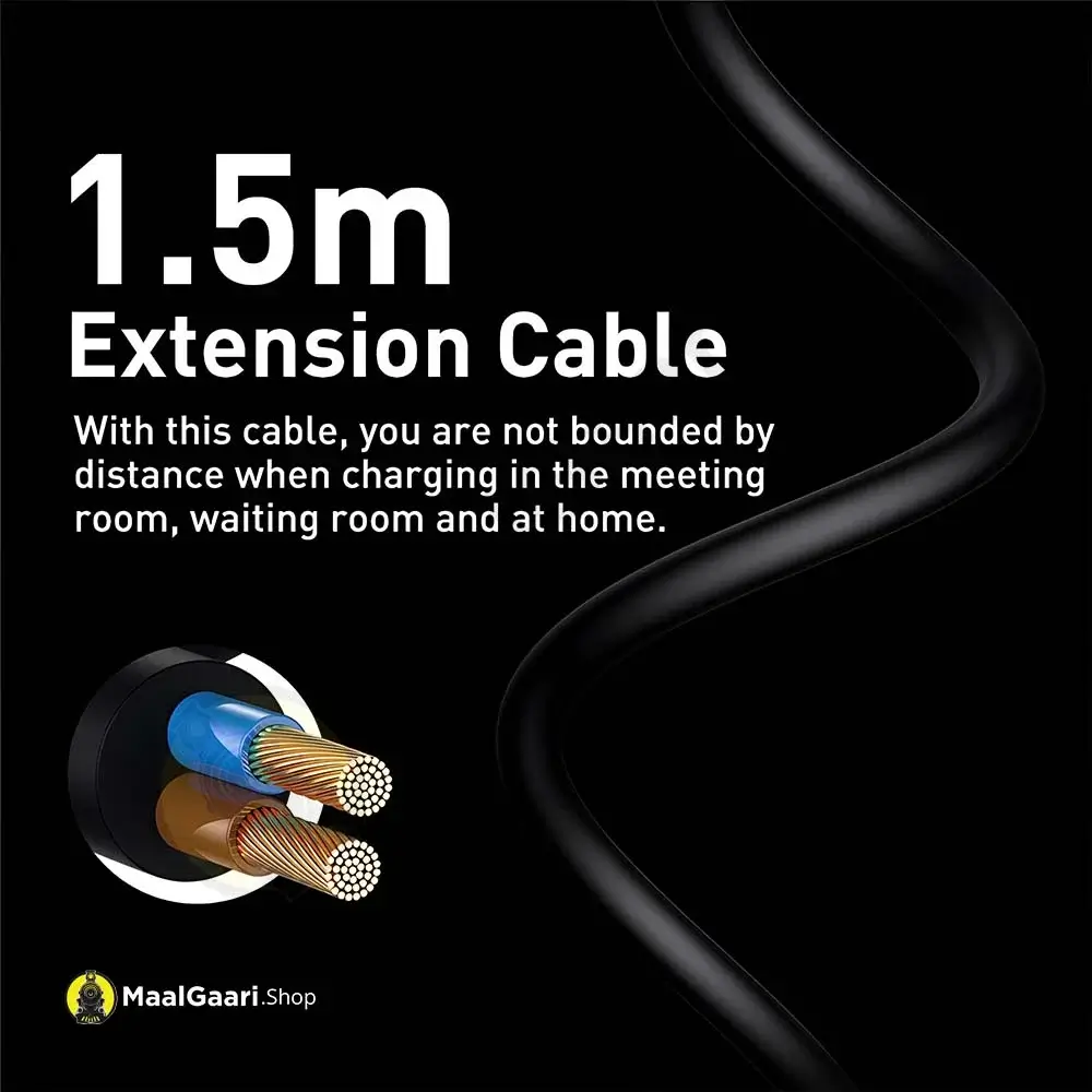 1.5 Meter Cable Extension Baseus Gan3 Pro Desktop 2U+2C 100W Charger - Maalgaari.shop