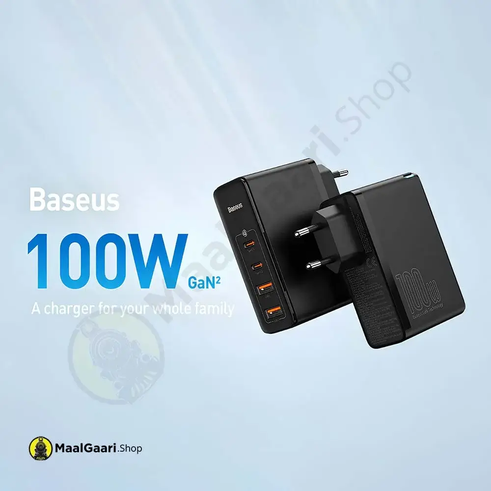 100w Stable Charging Baseus Gan2 Pro 2c+2u 100w Quick Charger - MaalGaari.Shop