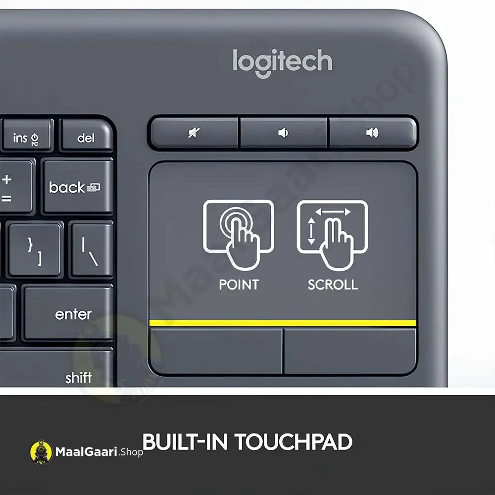 Built In Touchpad Logitech K400 Plus Wireless Touch Keyboard - Maalgaari.shop