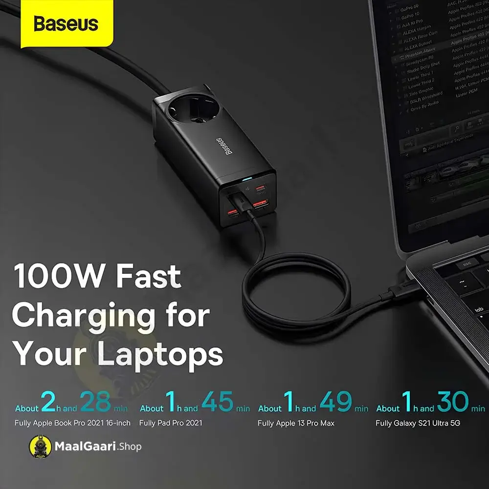 Fast Charging For Laptops Baseus Gan3 Pro Desktop Powerstrip Ac+2U+2C 65W - Maalgaari.shop