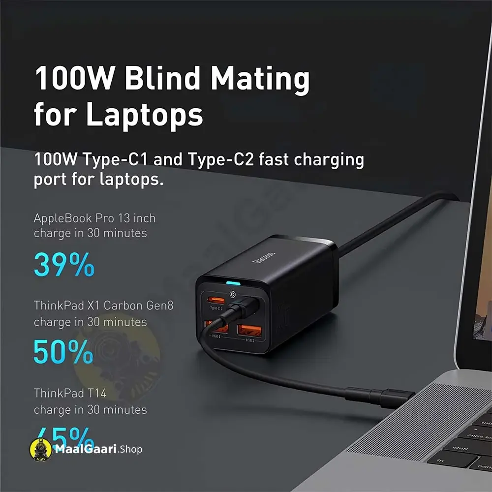 Laptop Charging Baseus Gan3 Pro Desktop 2U+2C 100W Charger - Maalgaari.shop