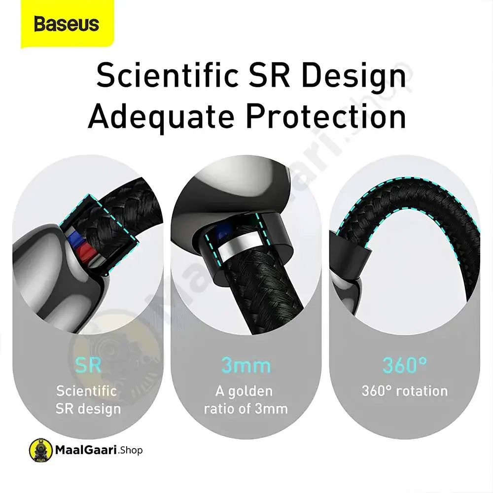 Scientific Sr Design Adequate Protection Baseus Display Type C To Type C 100w Cable - MaalGaari.Shop