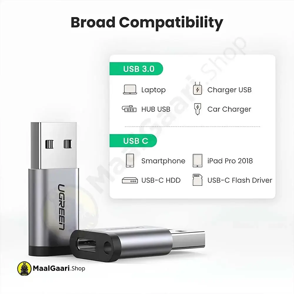 Broad Compatibility Ugreen Usb A3.0 To Usb C Adapter 50533 - MaalGaari.Shop