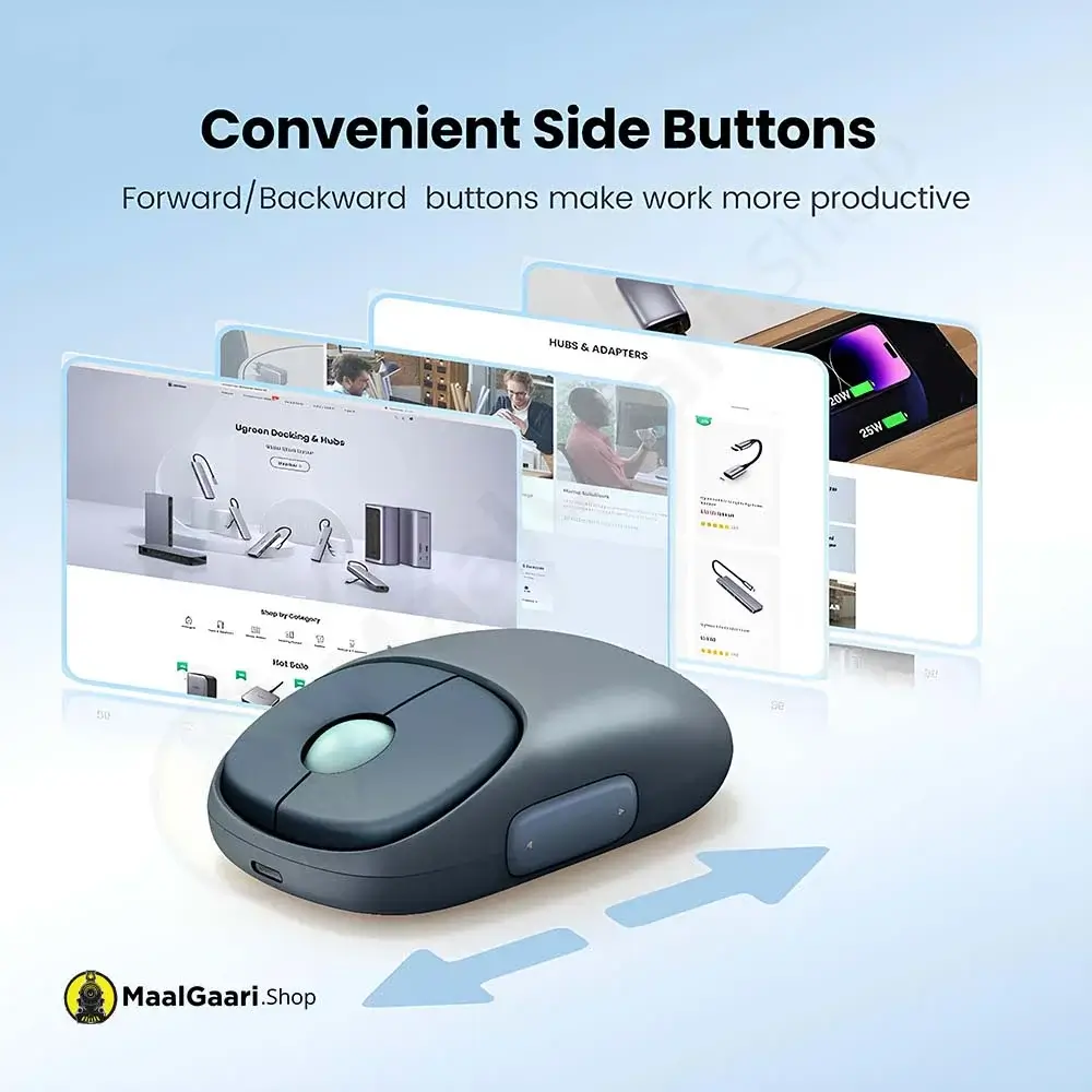 Convenient Side Button Ugreen Fun Wireless Mouse 90538 - MaalGaari.Shop