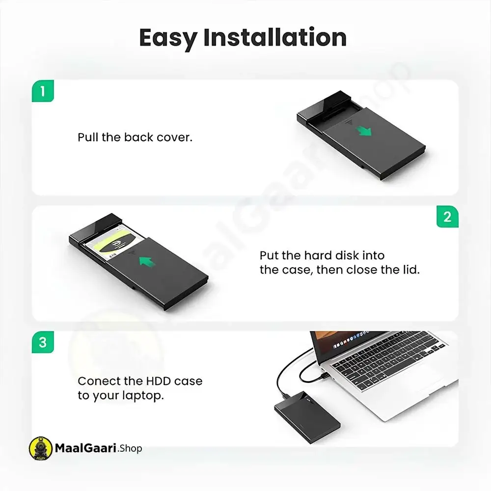 Easy Installation Ugreen 2.0 Inch Usb C 3.1 6gbps Hard Drive 60735 - MaalGaari.Shop