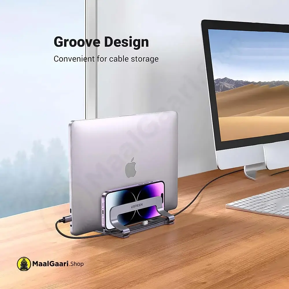 Groove Design Ugreen Vertical Laptop Stand Dual Slot 60643 - MaalGaari.Shop