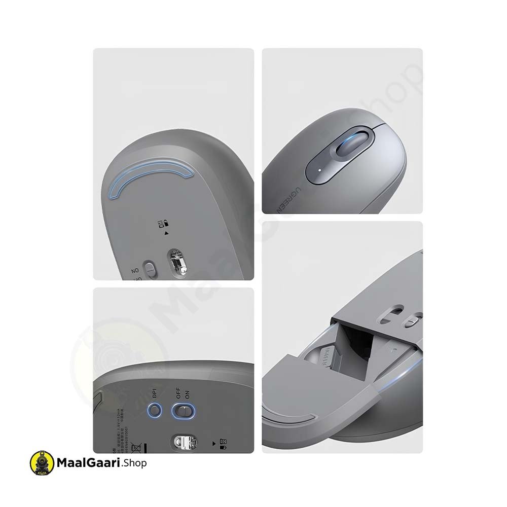 High Quality Features Ugreen 2.4G Wireless Mouse Moonlight Gray - Maalgaari.shop