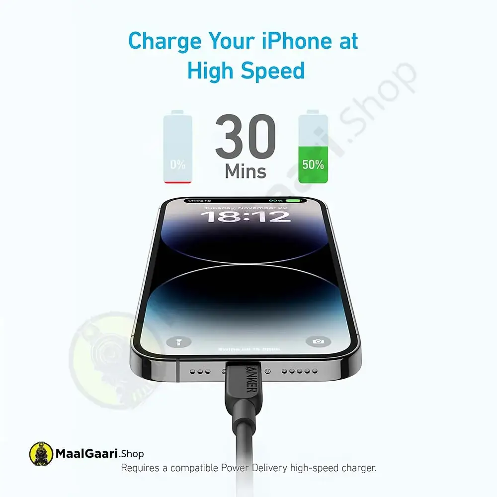 High Speed Charging For Iphone Anker 310 Type C To Lightning Cable - MaalGaari.Shop