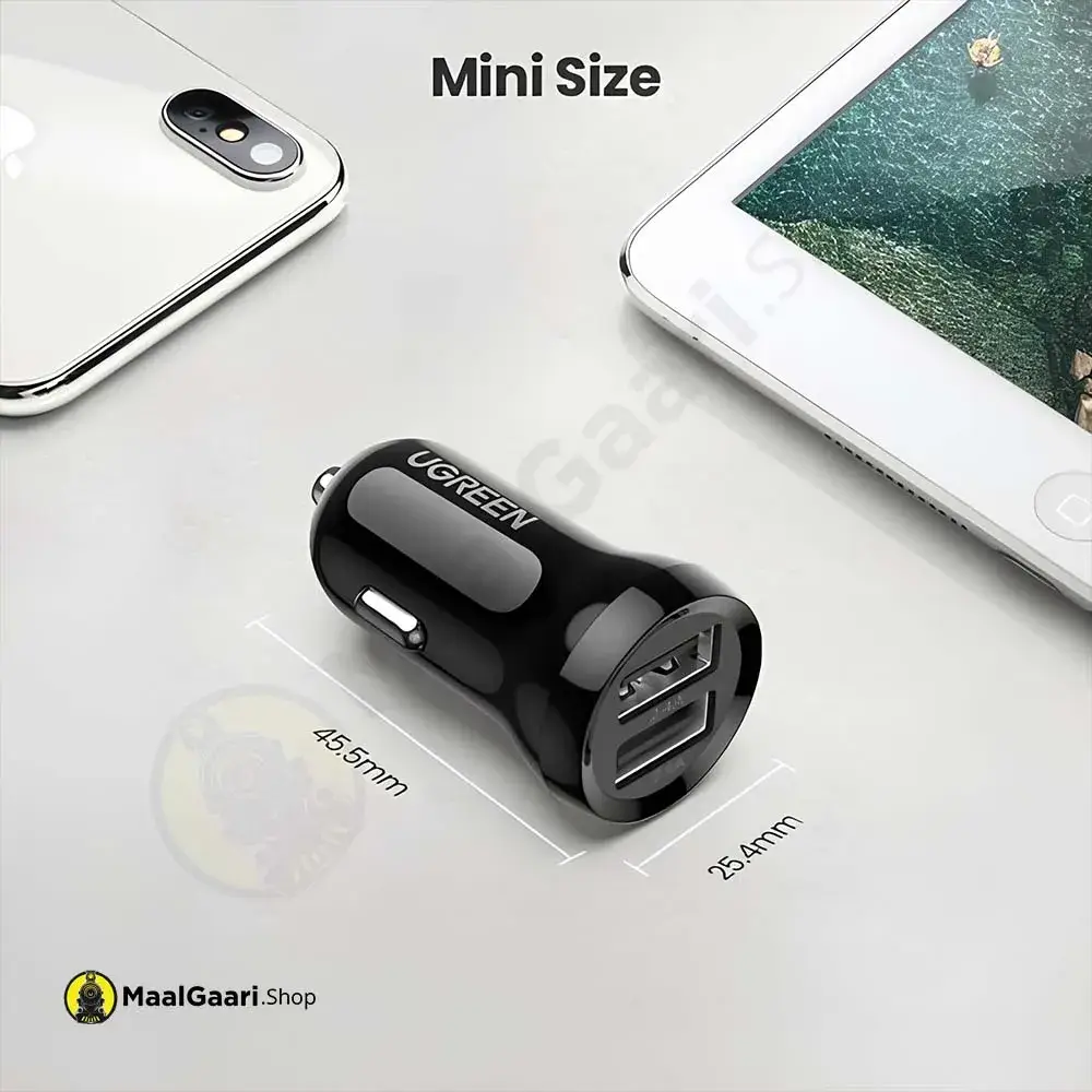 Mini Size Ugreen 50875 24w Usb Car Charger 3 11zon - MaalGaari.Shop